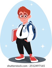 school student or student with a backpack and books goes to class at school or college