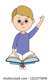 school student boy cartoon
