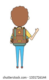 school student boy cartoon