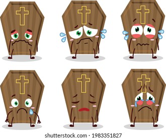 School student of coffin cartoon character with various expressions
