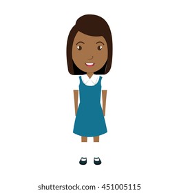 School student colorful cartoon, vector illustration graphic design.