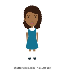 School student colorful cartoon, vector illustration graphic design.