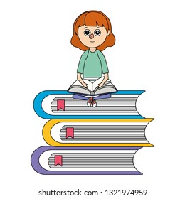 School Student Girl Cartoon Stock Vector (Royalty Free) 1321974959 ...