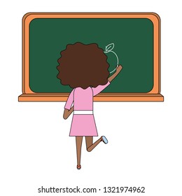 school student girl cartoon