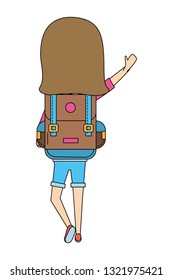 school student girl cartoon
