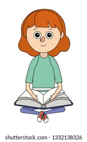 school student girl cartoon