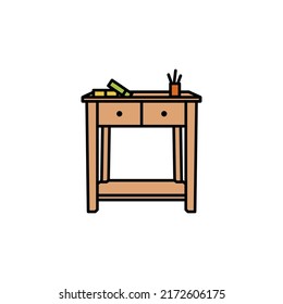 school, student, study, table line illustration. element of education illustration icons. Signs, symbols can be used for web, logo, mobile app, UI, UX