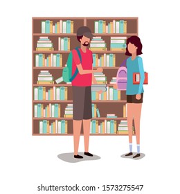 School students design, Education lesson study learning classroom and information theme Vector illustration