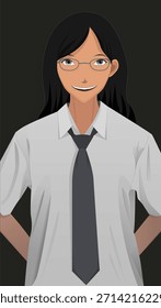 Retrato de medio cuerpo de un estudiante de escuela