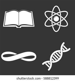 School and study icons set isolated on  gray