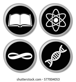 School and study icons - vector stickers  set