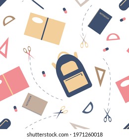 School Stuff seamless pattern design