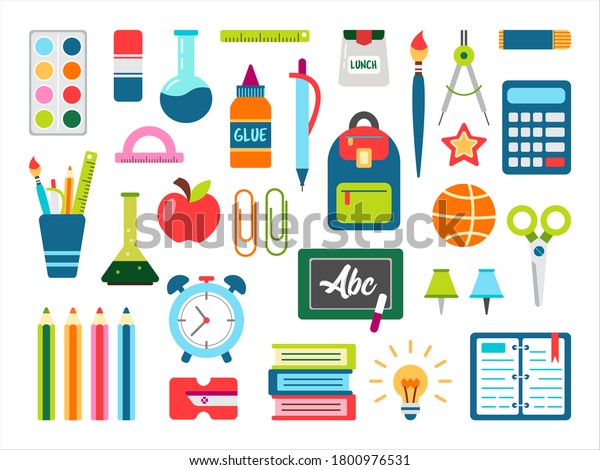 School Stuff Vector Set Back School Stock Vector (Royalty Free ...