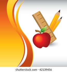 school stuff vertical orange arrow
