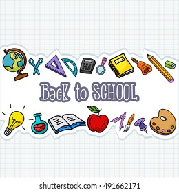 School stuffs on paper