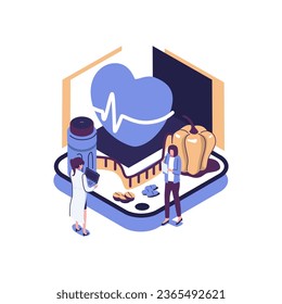 school subject health flat style isometric illustration vector design