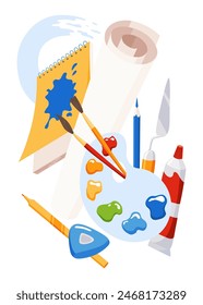 School subject icon concept, art. Education and science discipline for school or university study. Flat vector illustration isolated on white background