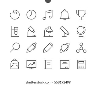 School Subjects Pixel Perfect Well-crafted Vector Thin Line Icons 48x48 Ready for 24x24 Grid for Web Graphics and Apps with Editable Stroke. Simple Minimal Pictogram Part 1-1