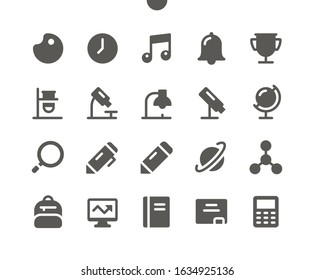 School Subjects UI Pixel Perfect Well-crafted Vector Solid Icons 48x48 Ready for 24x24 Grid for Web Graphics and Apps. Simple Minimal Pictogram