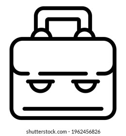 Schulkoffer-Ikone. Outline School Koffer, Vektorsymbol für Webdesign einzeln auf weißem Hintergrund