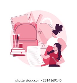 School supplies abstract concept vector illustration. Back to school shopping list, online wholesale, kids stationery, verified supplier materials, buy classroom equipment abstract metaphor.