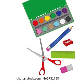 School supplies. Back to school. Vector illustration