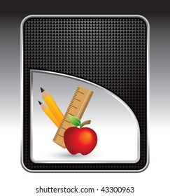 school supplies black backdrop