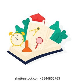 school supplies book set vector illustration design
