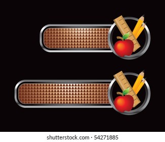 school supplies bronze checkered tabs