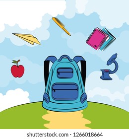 School supplies cartoon