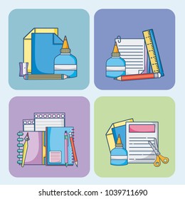 School supplies cartoons