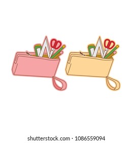 School Supplies Case Vector Illustrator