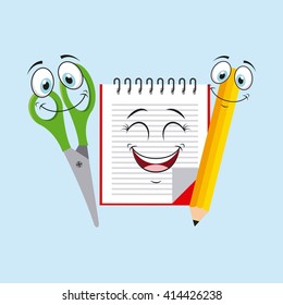 School Supplies characters design 