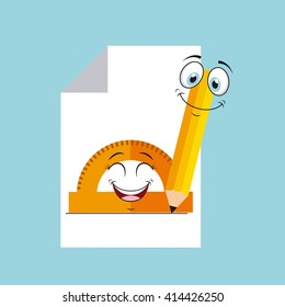 School Supplies characters design 