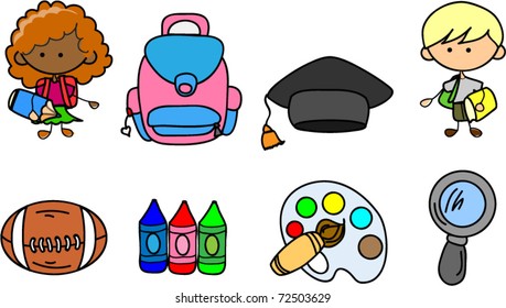 school supplies, school children