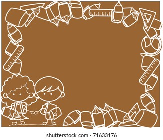 school supplies, school children, the frame