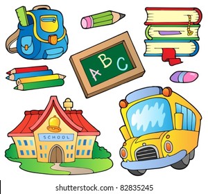 School supplies collection 1 - vector illustration.