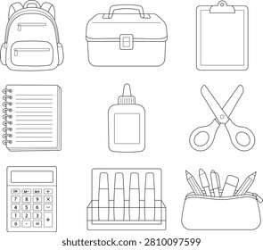 School Supplies Coloring Page