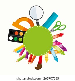 School Supplies Design, Vector Illustration Eps10 Graphic 