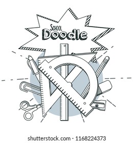 School supplies doodle