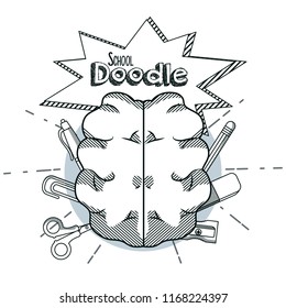School supplies doodle