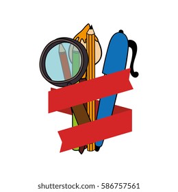 school supplies drawing icon