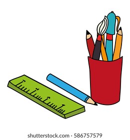 school supplies drawing icon