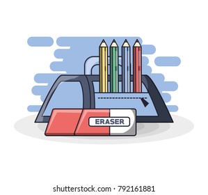 school supplies education concept 
