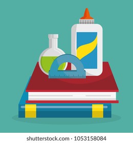 school supplies education icons