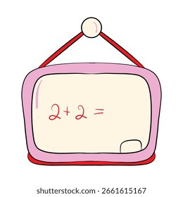 school supplies element, hand drawn clipart, blackboard for classroom decoration, vector file.