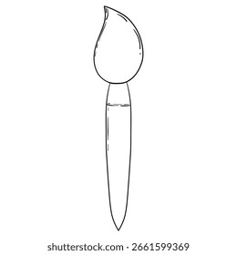 Elemento de útiles escolares, pincel escolar para la decoración del aula. línea de doodle, archivo de Vector.
