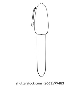 Elemento de útiles escolares, pluma de la escuela para la decoración del aula. línea de doodle, archivo de Vector.
