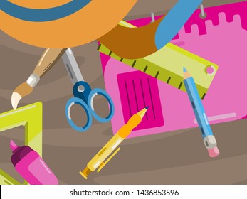 School supplies. EPS 10 vector. - Vector graphics