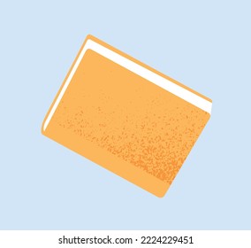 School supplies icon. Book to read, fairy tale or story. Love for literature. Education and hobbies. Design element for back to school posters. Cartoon flat vector illustration isolated on blue